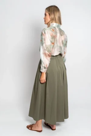 Σετ Βαμβακερή Φούστα & Ημιδιάφανο Floral Πουκάμισο